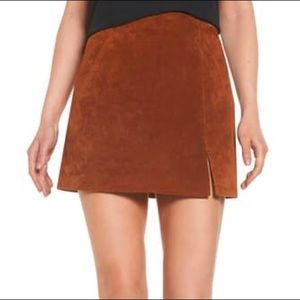 BLANKNYC Suede Miniskirt in Brown
